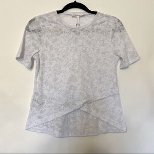BCBGeneration Womens Size XXS Top White Semi Sheer